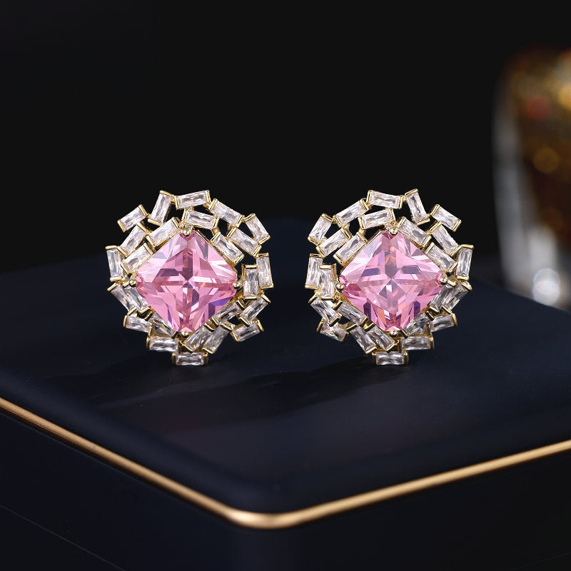 2025 S925 Silver Needle New Earrings Zircon Premium Crystal Earrings Tide Niche Light Luxury Super Flash Sugar Zircon Stud Earrings