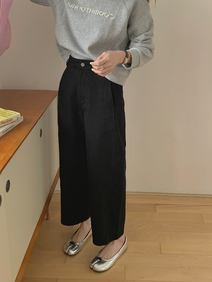 ZllKl Gagd Japanese Yamamoto Pants Casual Pants Women's All-Match Multicolor Loose Straight Small Cropped Grandma's Pants Spring