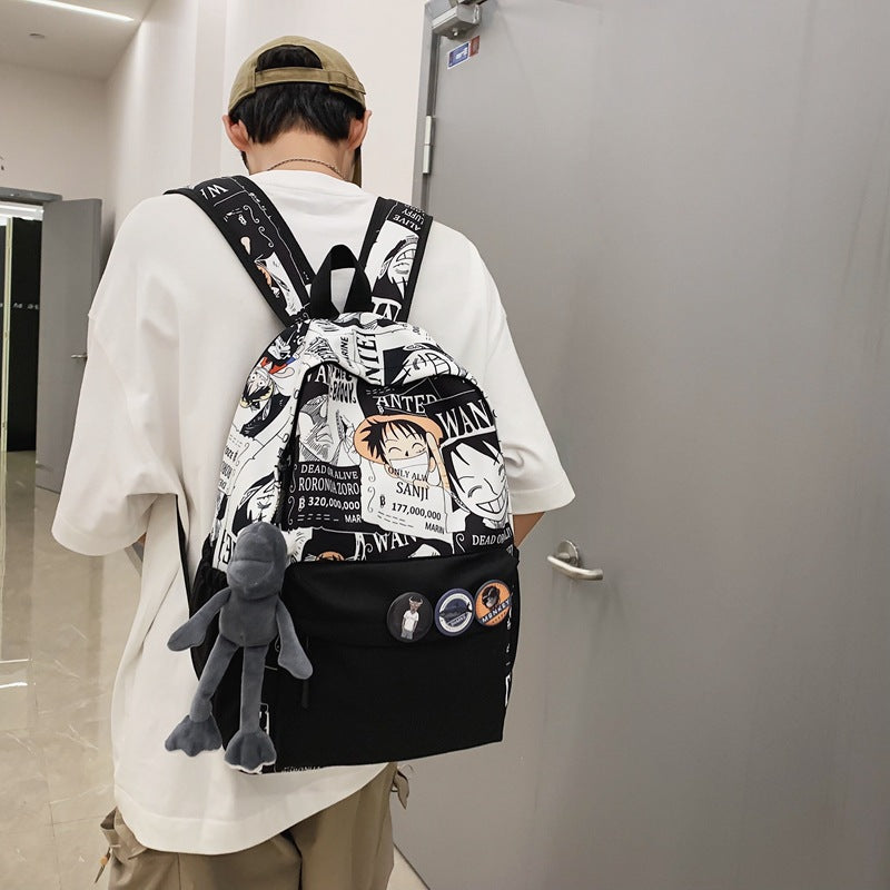 New Schoolbag Men's and Women's Korean Harajuku Ulzzang Backpack Student Junior and Middle School Students Middle School Student Backpack