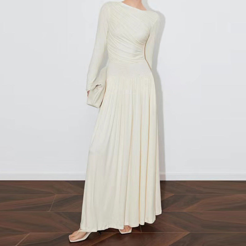 2025 Nanyou spot retro elegant light luxury slim fit gentle wind niche design high sense mousse dress women