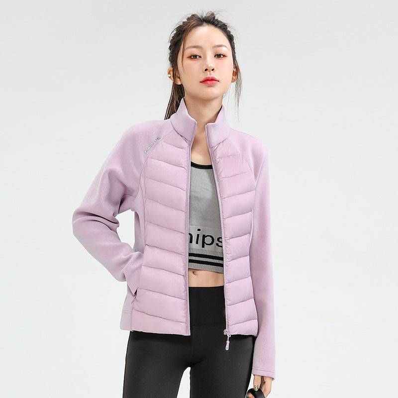 LuLu same winter new trendy brand new national standard 90 duck down outdoor sports stand-up collar down jacket women's short light and thin