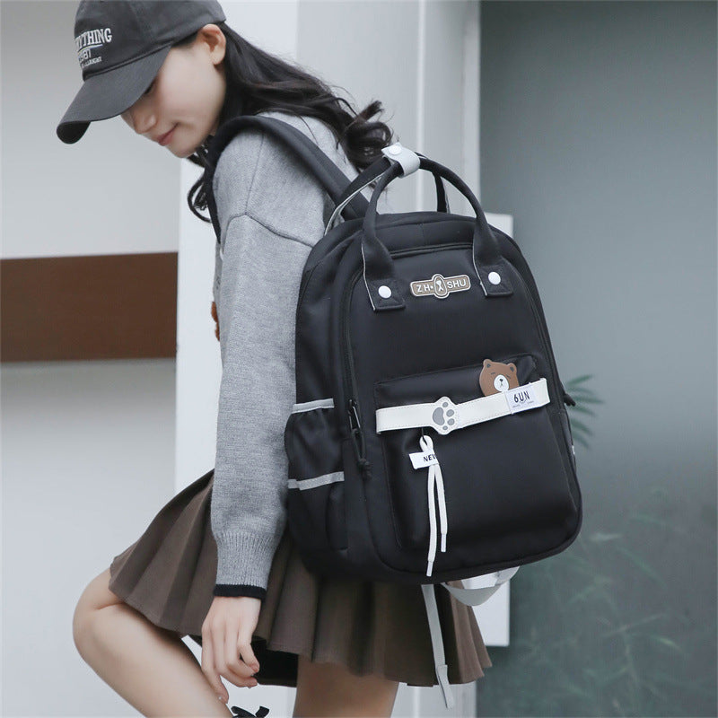 Backpack Men's and Women's Ins Style Student Schoolbag High School Female College Student High School Student Cross-Border Bag Large-Capacity Backpack