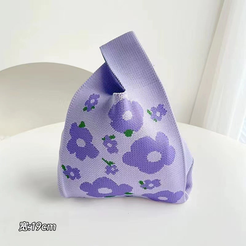 ZllKl Knitted Bag with Hand Gift Bag Handbag Rabbit Hand Bag Ins Large Capacity Gift Bag Small Handbag Wrist