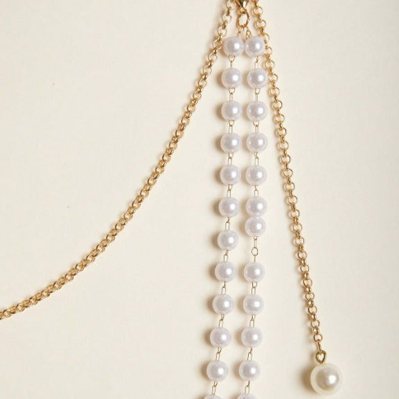 3463 2025 new hot-selling Waistchain pearl pendant multi-layer wavy tassel waist chain waist jewelry body chain