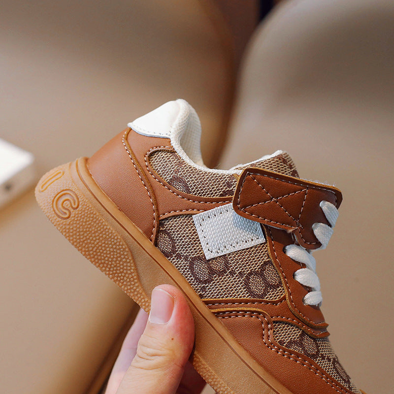 ZllKl Autumn and Winter New Korean Style Children's Sports Casual Shoes Girls Low Top Boys Baby Shoes Running Shoes Fashion