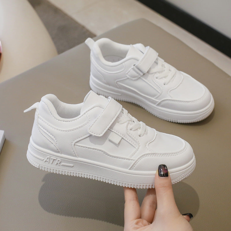 ZllKl Children's Shoes Boy White Shoes Summer Thin Children Hollow-out Breathable Mesh Shoes Girls Fashion Sports Board Shoes