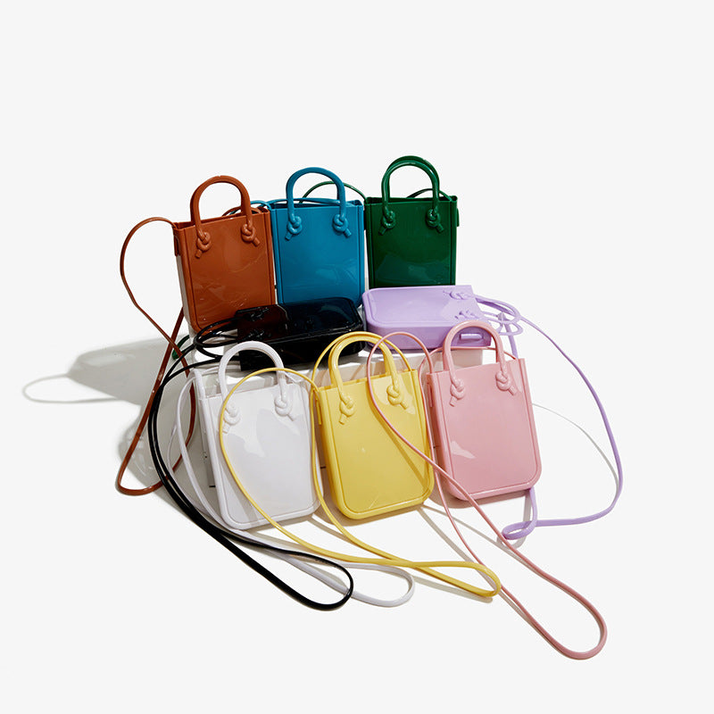 ZLLKL 2025 Bohao PVC Barbie Jelly Bag Macaron Mini Handbag Fashion Versatile Summer Women's Crossbody Bag Customization