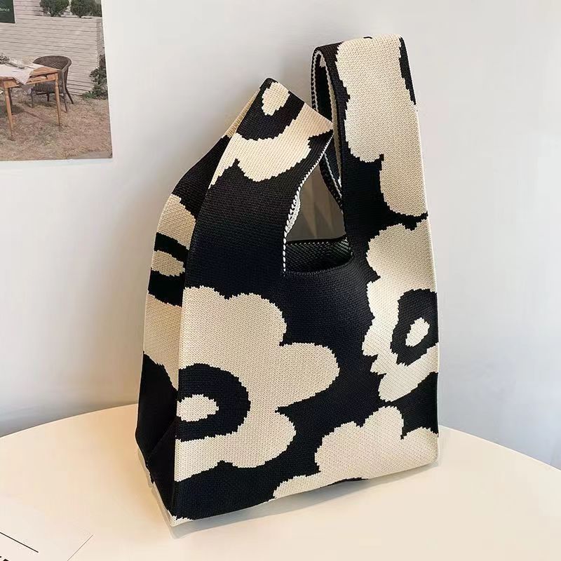 ZllKl Knitted Bag with Hand Gift Bag Handbag Rabbit Hand Bag Ins Large Capacity Gift Bag Small Handbag Wrist