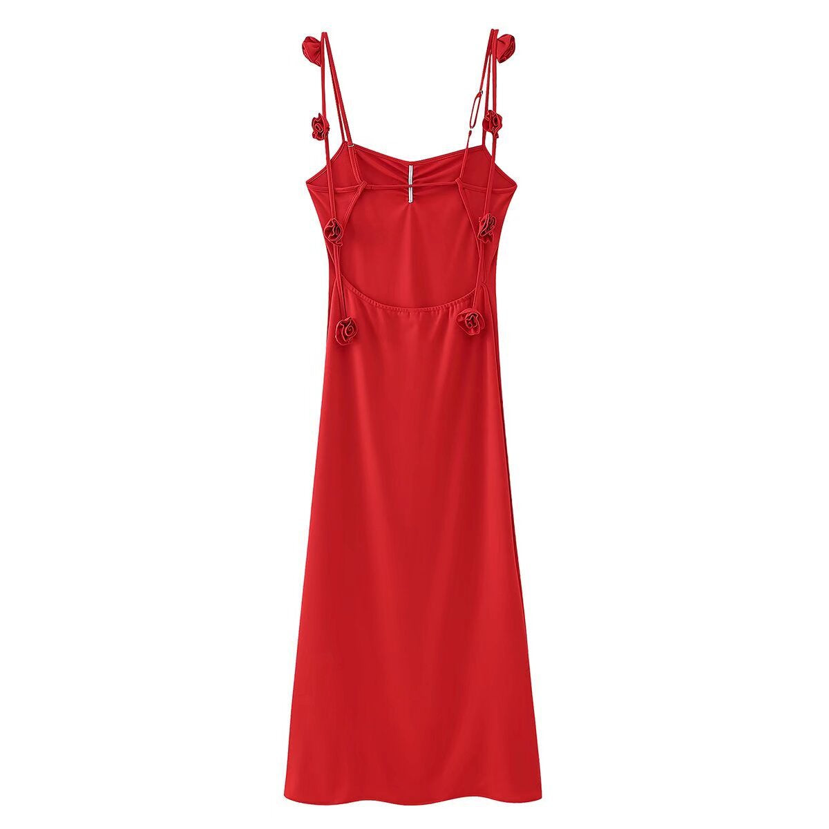 Women's Clothing 2025 Spring and Summer New European and American Style Fashion Ins Sexy Backless Flower Decorative Sling Dress