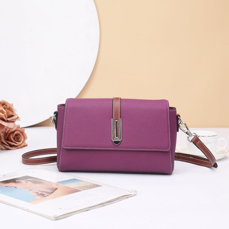 Small square bag women's messenger high-end leather women's bag casual versatile TOGO cowhide shoulder bag fashion small bag 9806