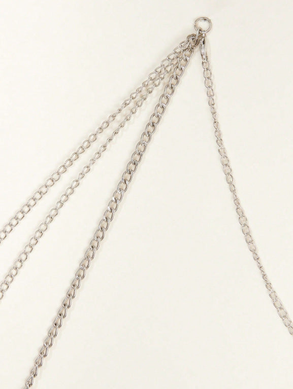 FB3360 2025 waist chain water drop pearl fringed chain pendant multi-layer wave pendulum chain waist chain waist decoration