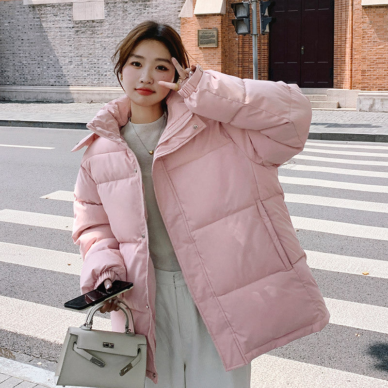 Women's short cotton-padded clothes 2023 winter new cross-border European and American small hooded down cotton-padded clothes women's thickened warm cotton-padded jackets