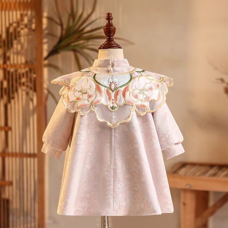ZllKl Chinese Style One Year Old Celebration Dress Baby Girl New Girl Birthday Banquet Zhuazhou Tang Suit National Style Baby Girl Crown Clothes Spring and Summer