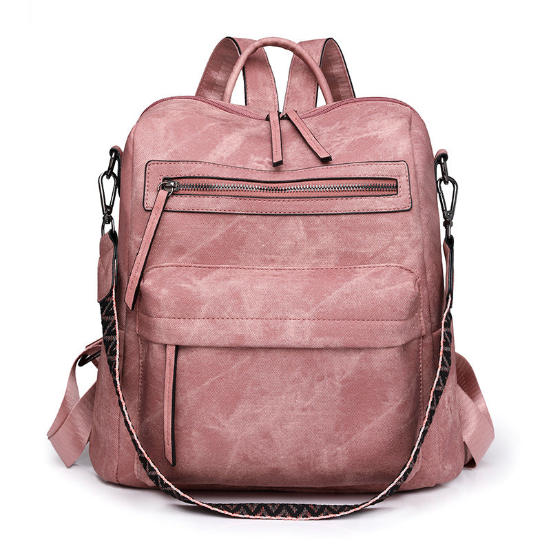 2025 backpack bags backpack women's PU soft leather versatile large-capacity dual-purpose shoulder bag Mommy backpack