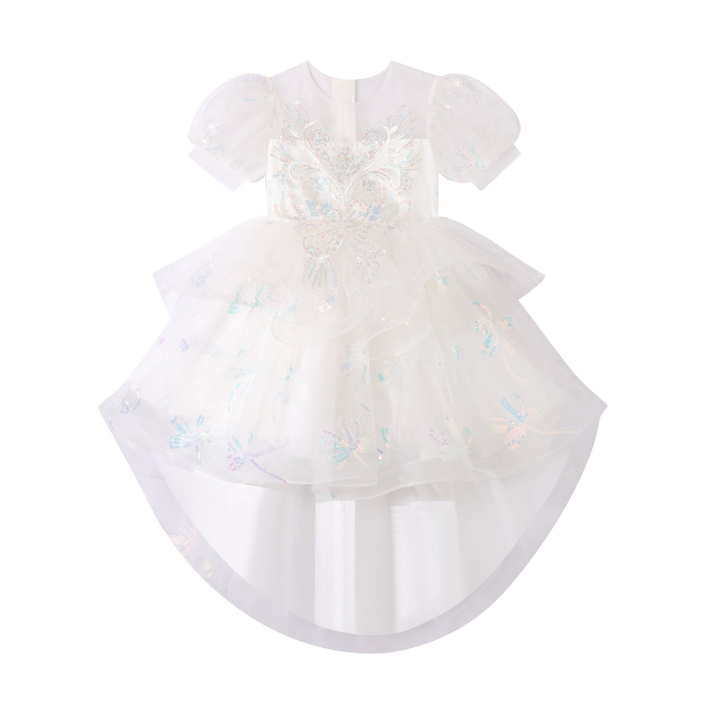 ZllKl Foreign Trade New Princess Flower Girl Wedding Gauze Dress Children's Performance Costume Girls' Dress Birthday Banquet