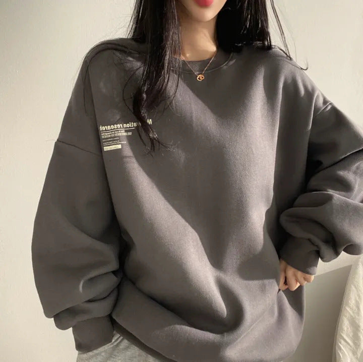 ZLLKL 2025 Sweater women's 2025n oversize large size loose trendy brand pack fleece thickened new women's spring autumn and winter thin