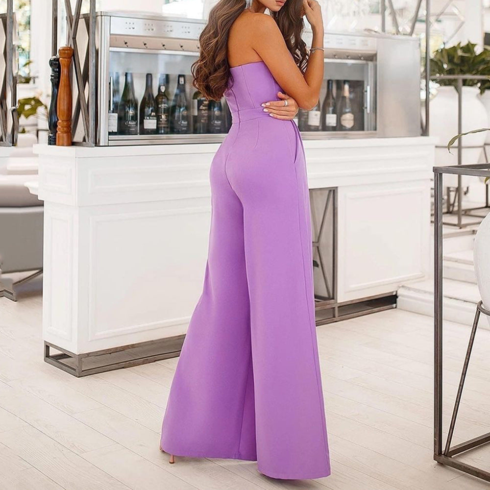 ZllKl S9365 Cross-Border Summer New European and American Women's Fashion Sexy Casual Pants Slit Slim-Fitting Slim Fit Bodysuit