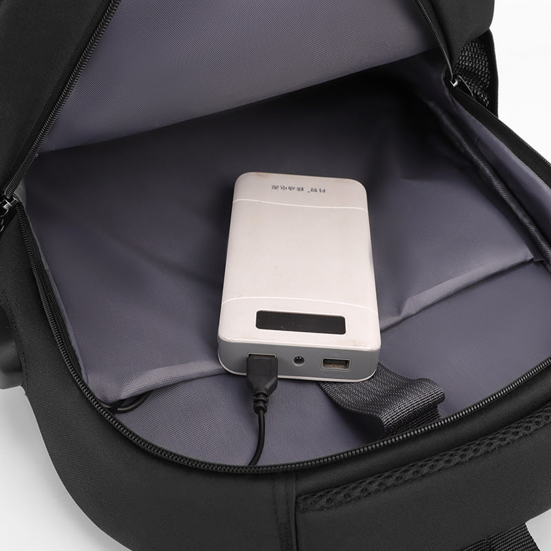 Backpack Men's Cross-Border Backpack Simple Fashion Student Schoolbag Backpack Computer Bag New Printed Logo