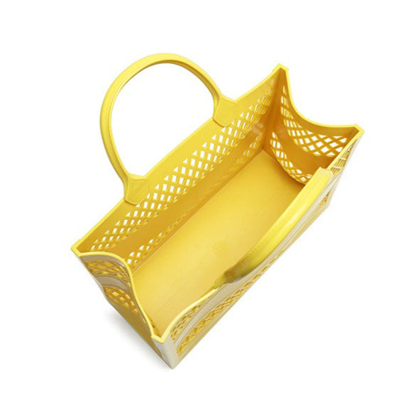 ZLLKL 2025 Trendy PVC Barbie Jelly Bag ins Beach Bag Large Capacity Storage Hollow Beach Bag Shopping Basket Portable Customization