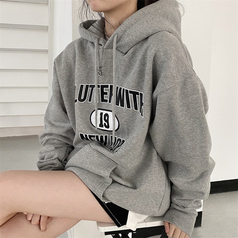ZLLKL 2025 Wholesale Korean version hooded sweater women's women's clothing loose autumn and winter thickened fleece jacket large size top thin