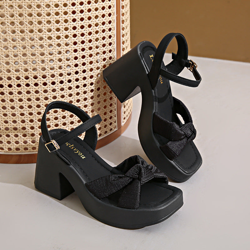 ZllKl Women's Chunky Heel Roman Sandals New Summer Fashion Casual Women's Shoes Waterproof Platform Wedge High Heels Sandals