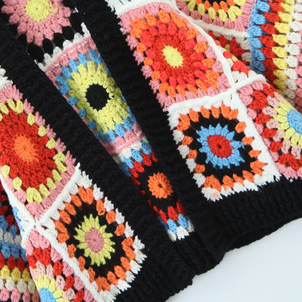 22 autumn and winter new European and American style fashion temperament women's clothing all handmade grandmother plaid loose cardigan knitted sweater