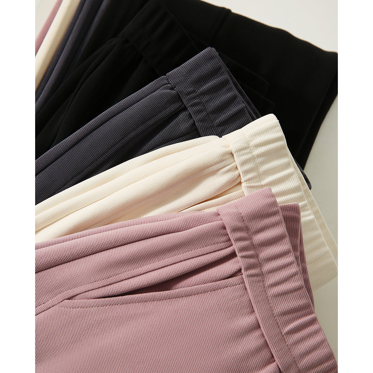 2025 Four colors, comfortable air, waffle straight casual pants Modal summer women's new long pants