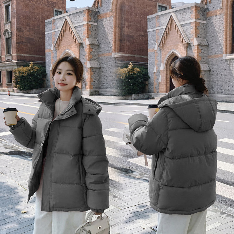 Women's short cotton-padded clothes 2023 winter new cross-border European and American small hooded down cotton-padded clothes women's thickened warm cotton-padded jackets