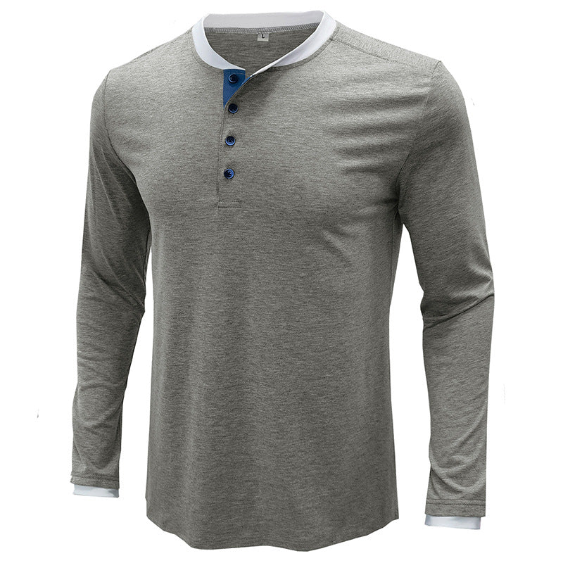 ZLLKL 2025 men's clothing Henry shirt autumn and winter men's long-sleeved t-shirt Popular trade men's t-shirt short-sleeved top clothing wholesale