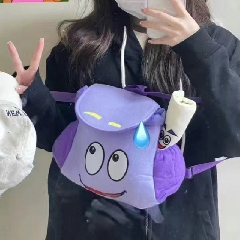 Dora the Explorer Backpack Dora Map Cartoon Crossbody Small Backpack Cute Children Kindergarten Gifts