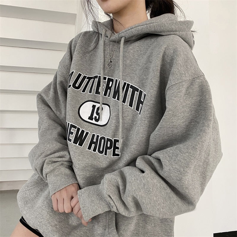 ZLLKL 2025 Wholesale Korean version hooded sweater women's women's clothing loose autumn and winter thickened fleece jacket large size top thin