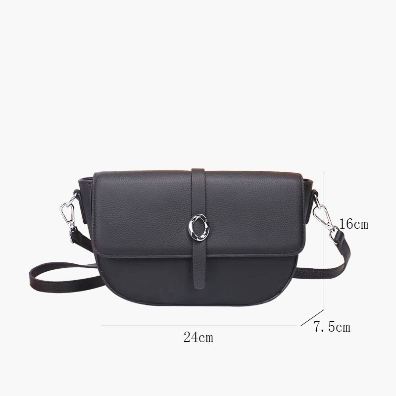 Street trend leather women's bag fashion saddle bag niche high sense TOGO pattern cowhide shoulder messenger bag 9810