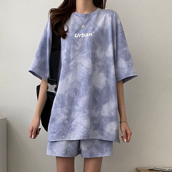 ZllKl Imitation cotton, 2025 trade suit, women's short-sleeved shorts, two New new summer fashion casual sportswear loose