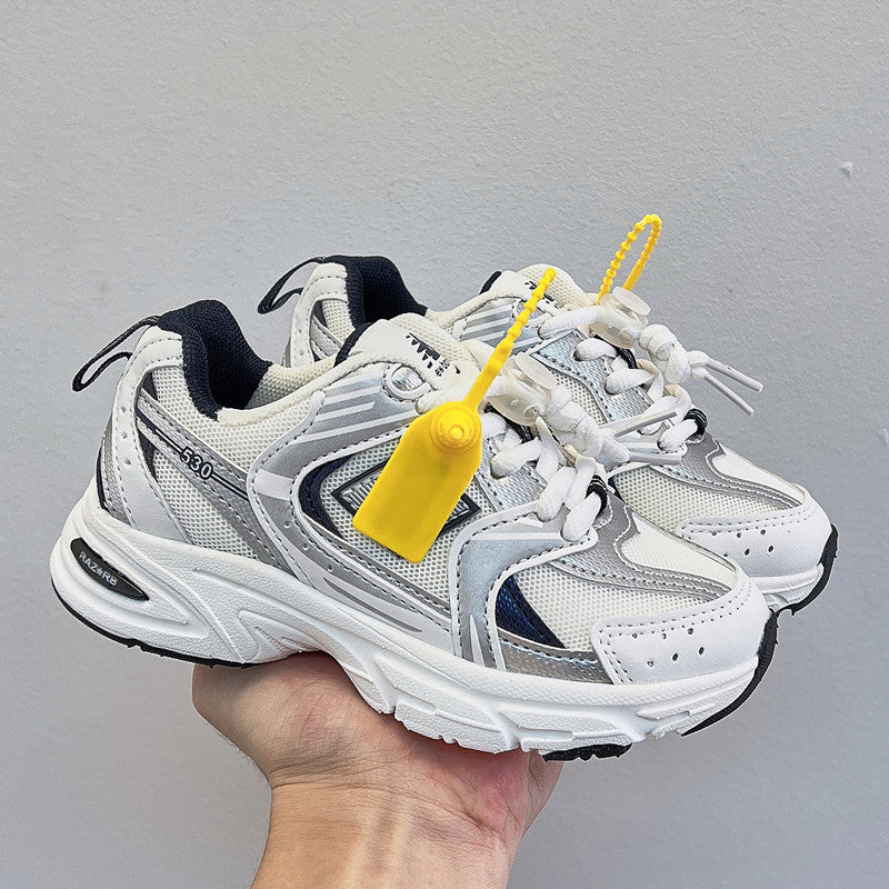 ZllKl Children's Sneaker Spring and Autumn New Non-Slip Children's Shoes Breathable Mesh Surface Boy's Casual Shoes Baby Girl Daddy Shoes