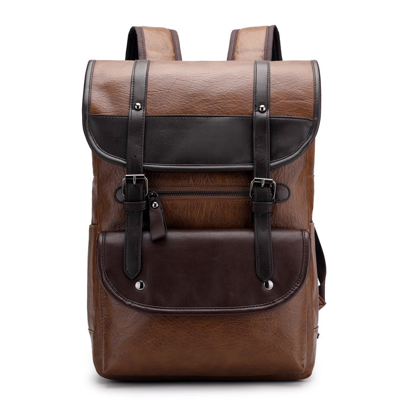 2025 backpack men's trend retro men's business computer backpack travel large capacity waterproof leather backpack
