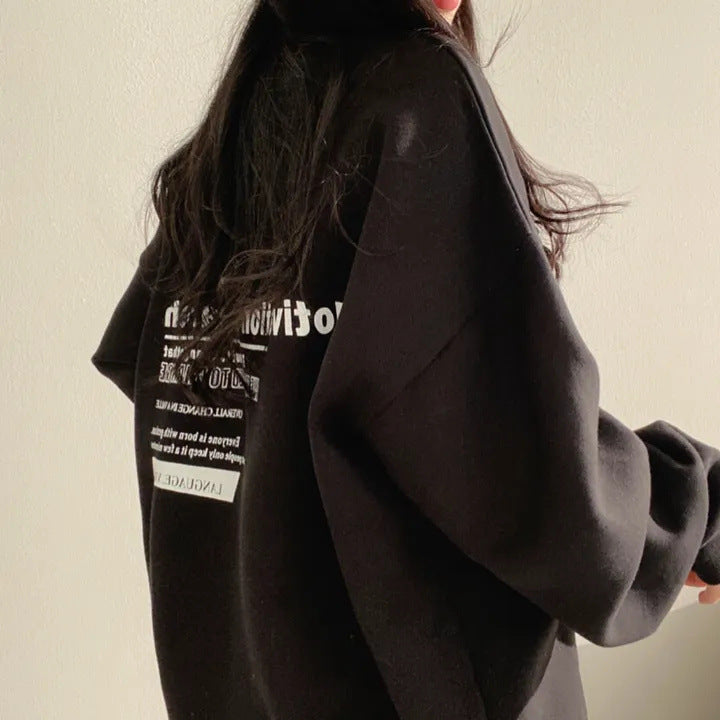 ZLLKL 2025 Sweater women's 2025n oversize large size loose trendy brand pack fleece thickened new women's spring autumn and winter thin