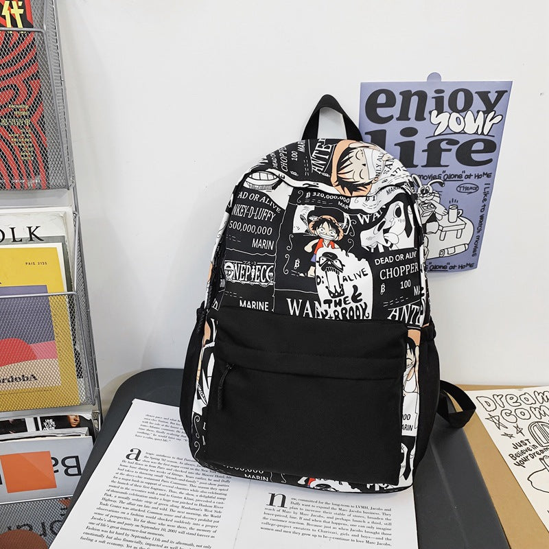 New Schoolbag Men's and Women's Korean Harajuku Ulzzang Backpack Student Junior and Middle School Students Middle School Student Backpack