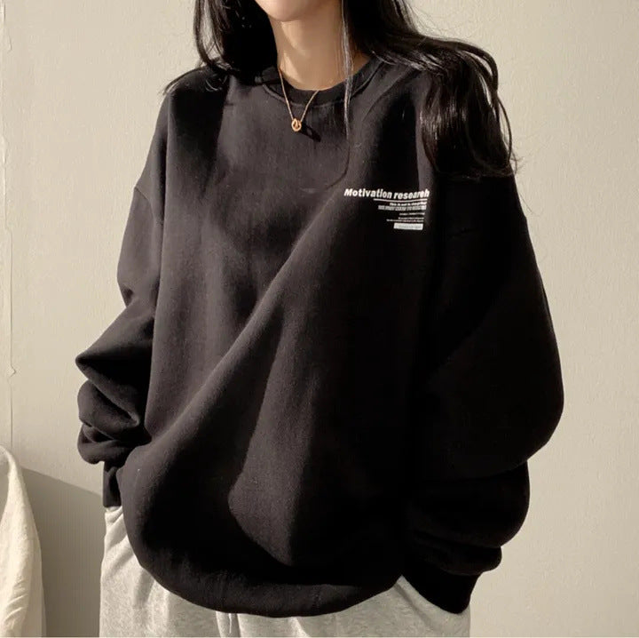 ZLLKL 2025 Sweater women's 2025n oversize large size loose trendy brand pack fleece thickened new women's spring autumn and winter thin