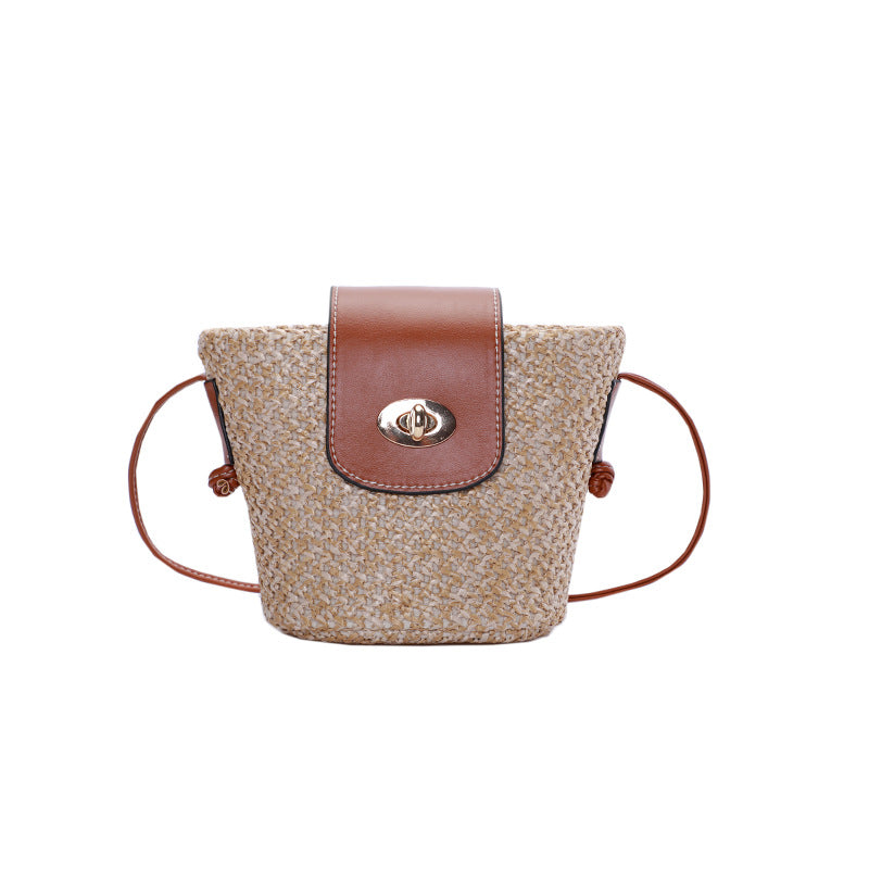 ZllKl Niche Designer Bag New Fashion All-Match Trendy Straw Crossbody Beach Bag Small Size Earphone Bag