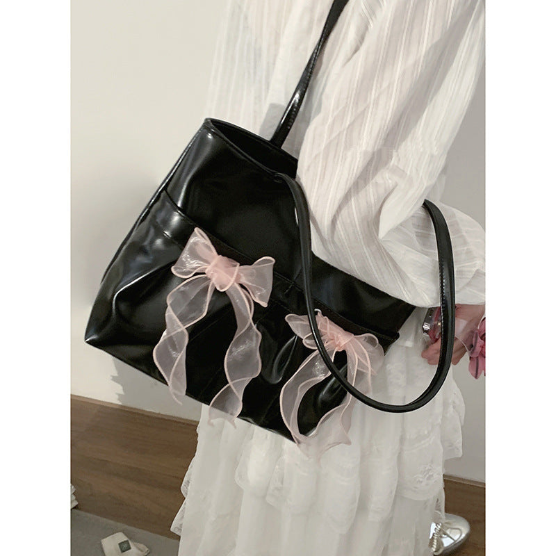 ZLLKL 2025 Korean niche design bow large-capacity bag women's new trendy fashion tote bag underarm bag