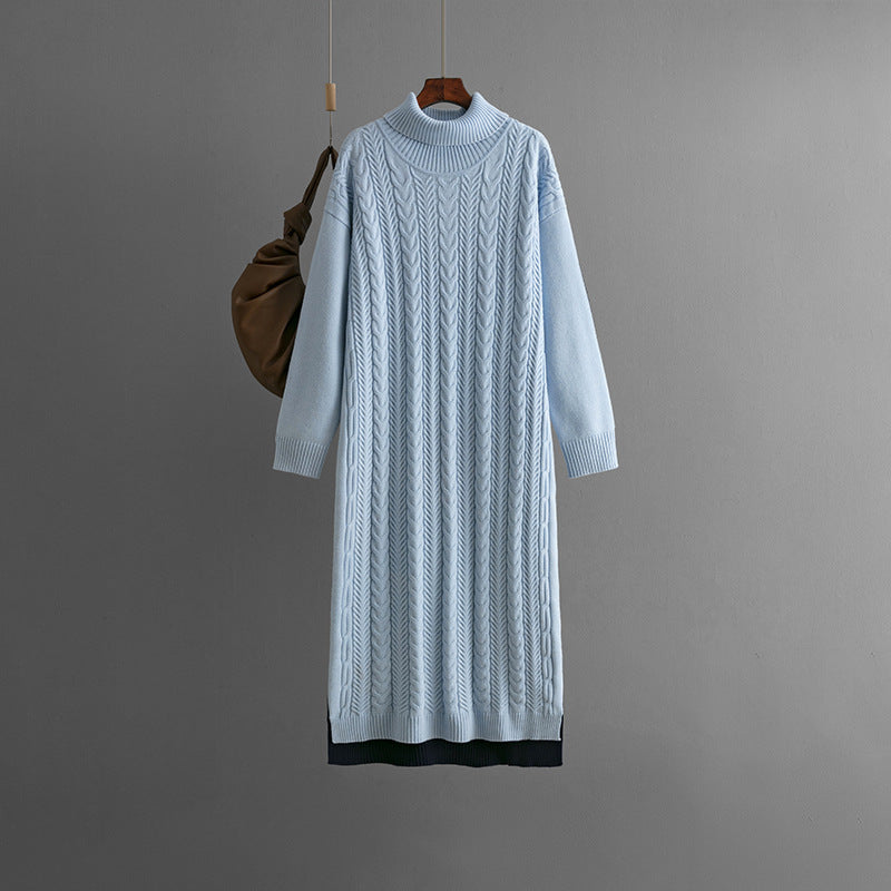 ZllKl women's clothing customization, long sweater women's autumn and winter New new loose thickened twist knitted dress