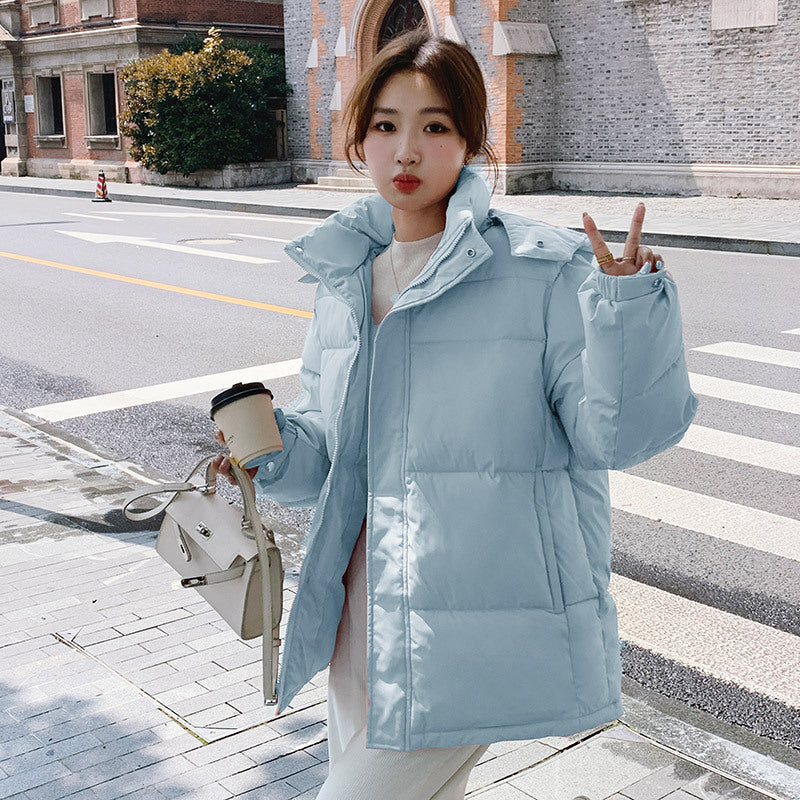 Women's short cotton-padded clothes 2023 winter new cross-border European and American small hooded down cotton-padded clothes women's thickened warm cotton-padded jackets