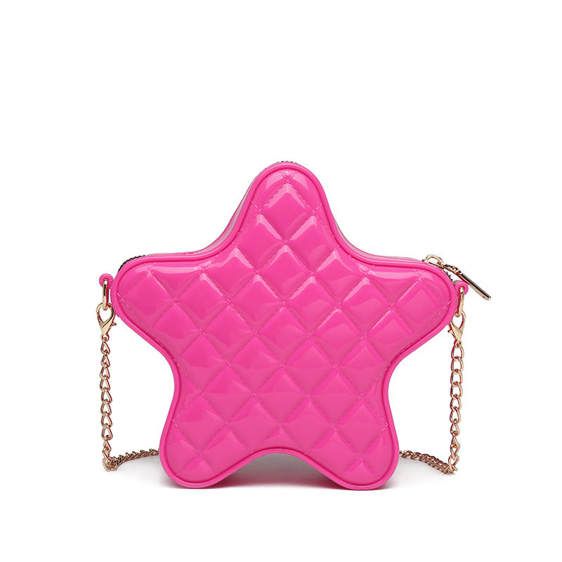 ZLLKL 2025 Bo Hao, Xiaoxiangfeng PVC Pentagon Barbie Jelly Bag, Fashion Versatile Rhombus Bag, Dirty and Easy to Wash, Summer Female Oblique Span