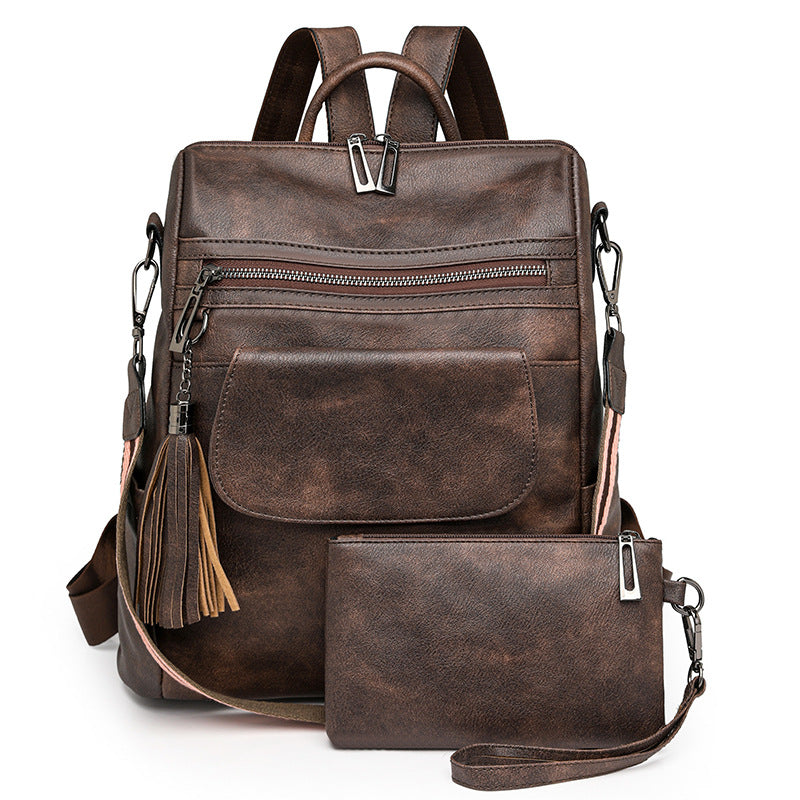 2025 New retro leopard print fashion women's backpack large capacity backpack women's casual backpack wholesale