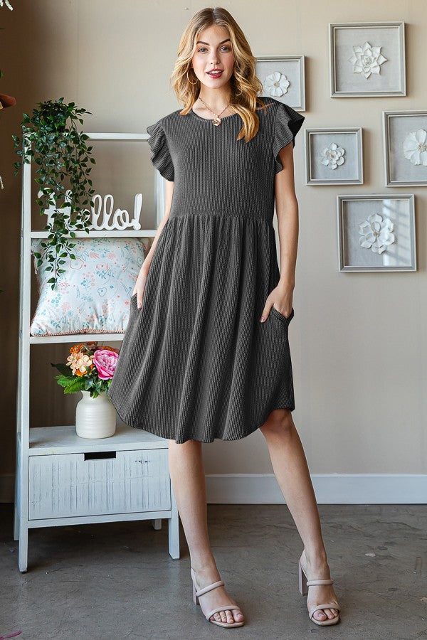 ZllKl European and American Women's Clothing ebay New Fashionable Stringy Selvedge round Neck Solid Color Little-Girl Style Clothes Mini Dress