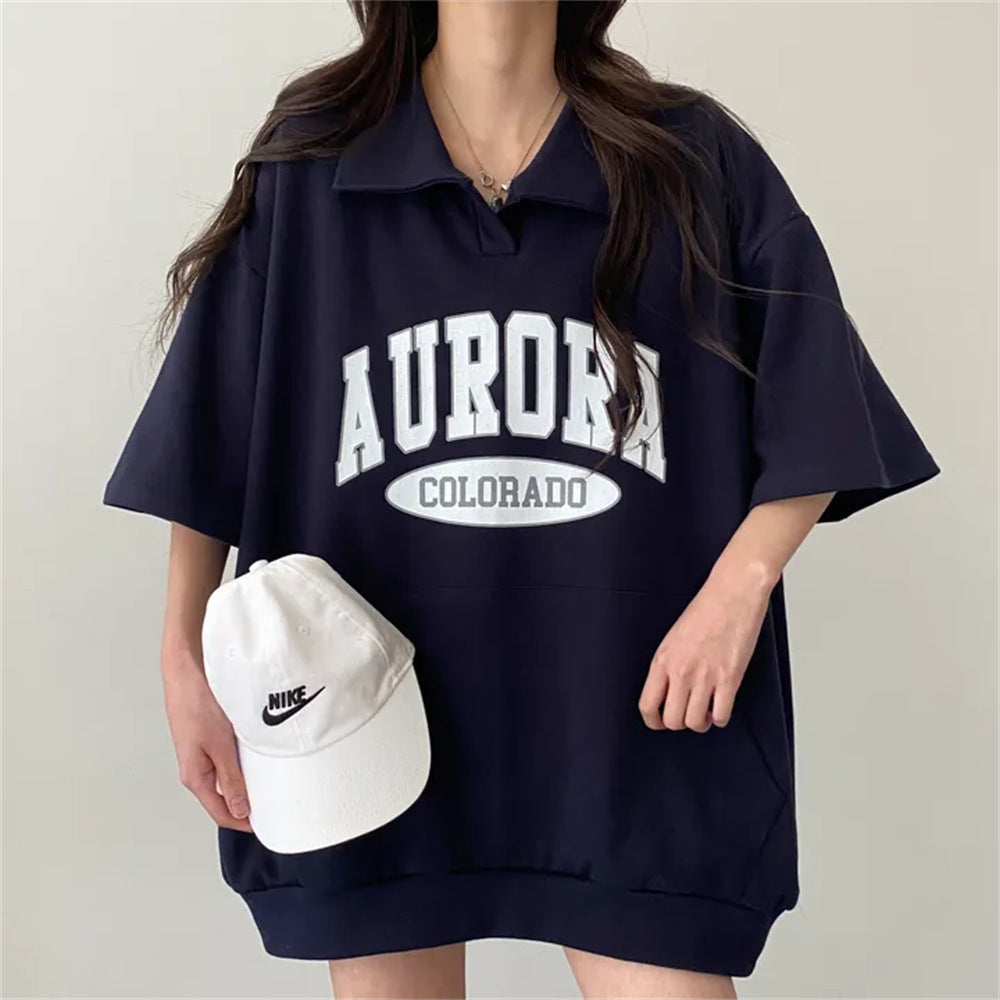ZllKl Manufacturer sweater top ins medium and long cotton mother pocket loose long short sleeve medium and long T-shirt women's summer New