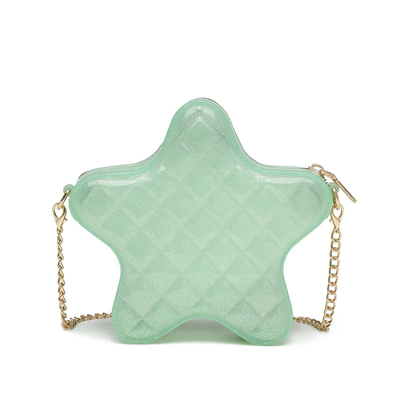 ZLLKL 2025 Bo Hao, Xiaoxiangfeng PVC Pentagon Barbie Jelly Bag, Fashion Versatile Rhombus Bag, Dirty and Easy to Wash, Summer Female Oblique Span