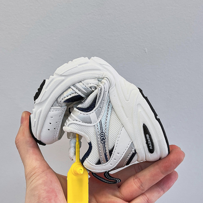 ZllKl Children's Sneaker Spring and Autumn New Non-Slip Children's Shoes Breathable Mesh Surface Boy's Casual Shoes Baby Girl Daddy Shoes