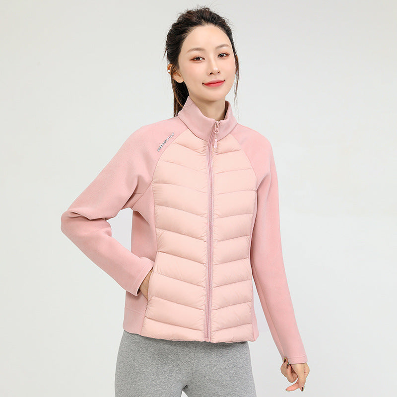 LuLu same winter new trendy brand new national standard 90 duck down outdoor sports stand-up collar down jacket women's short light and thin