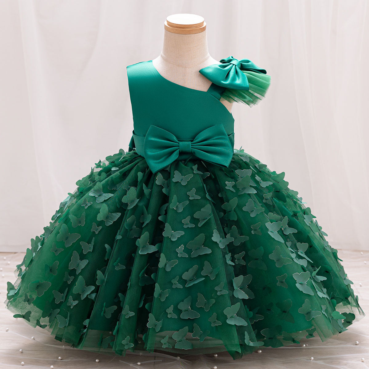 ZllKl Girls' New Princess Mesh Embroidered Children's Dress Children Puff Mesh Birthday Full-Year Formal Dress Wholesale